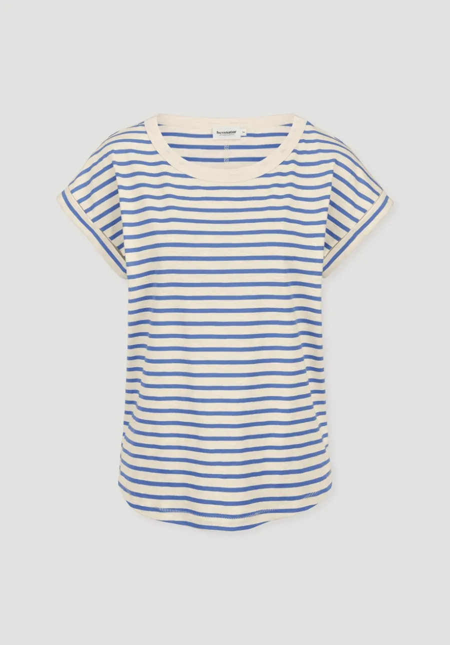 Light Slub Streifen T-Shirt Relaxed aus reiner Bio-Baumwolle von hessnatur