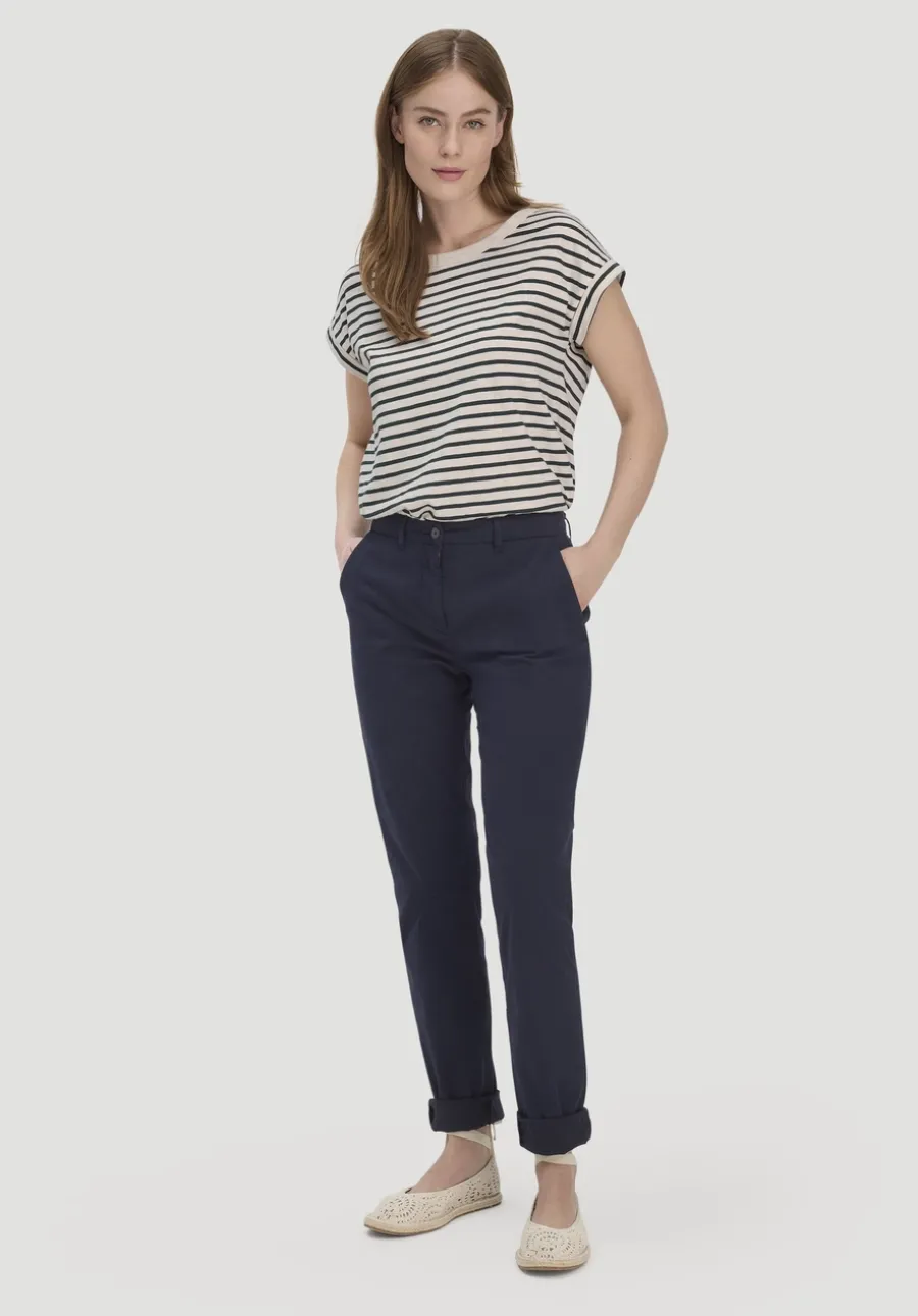 Light Slub Streifen T-Shirt Relaxed aus reiner Bio-Baumwolle von hessnatur