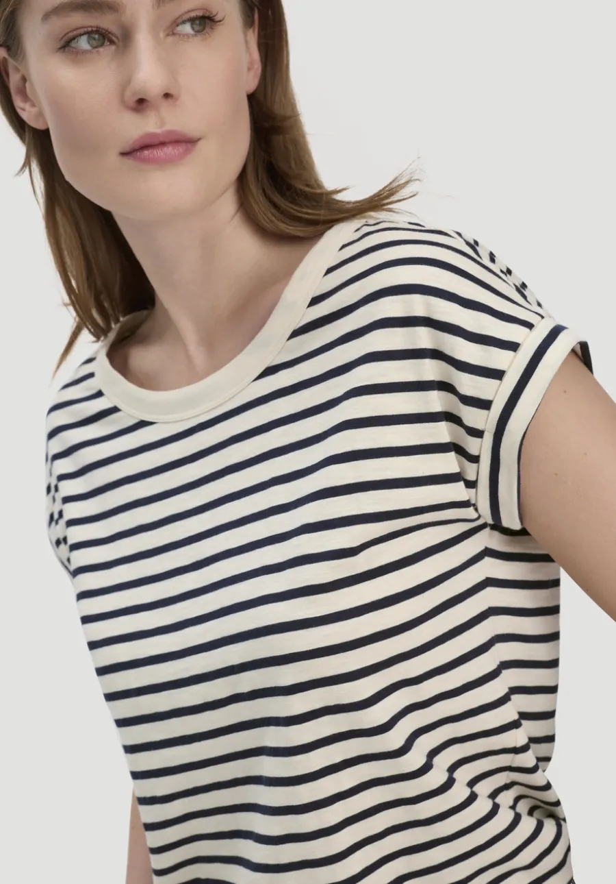 Light Slub Streifen T-Shirt Relaxed aus reiner Bio-Baumwolle von hessnatur