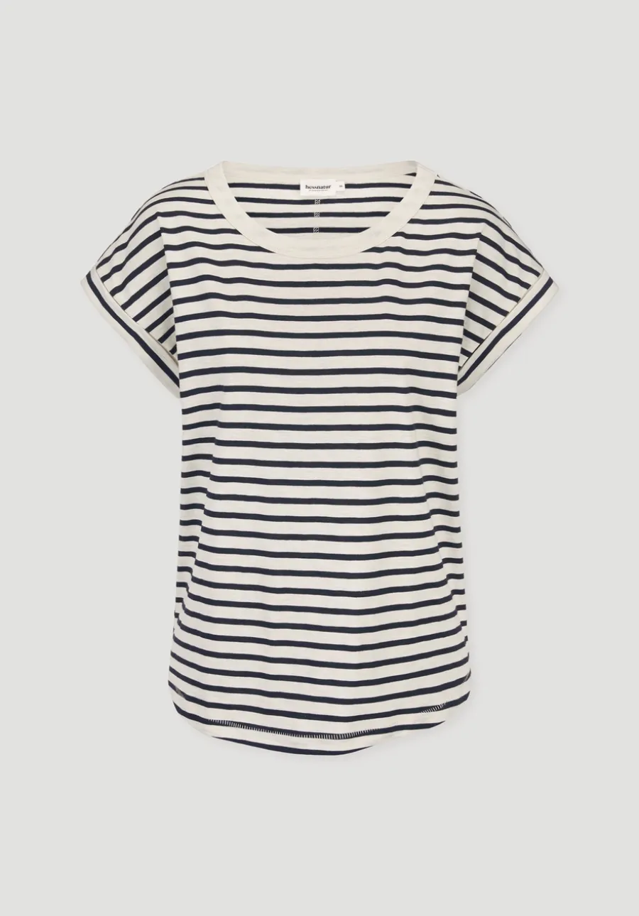 Light Slub Streifen T-Shirt Relaxed aus reiner Bio-Baumwolle von hessnatur