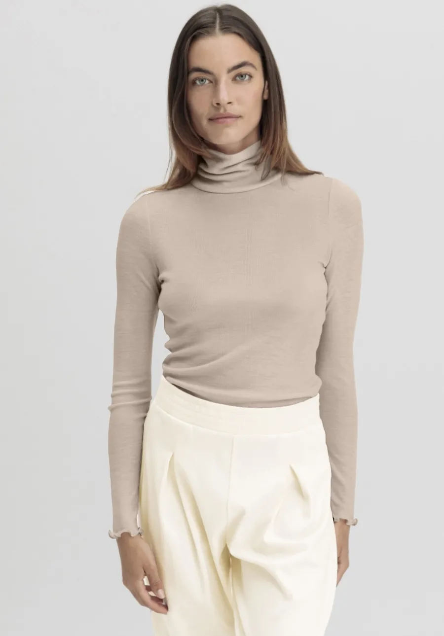 Longsleeve mit Rollkragen WARM TOUCH aus Bio-Merinowolle und TENCEL™ Lyocell von hessnatur