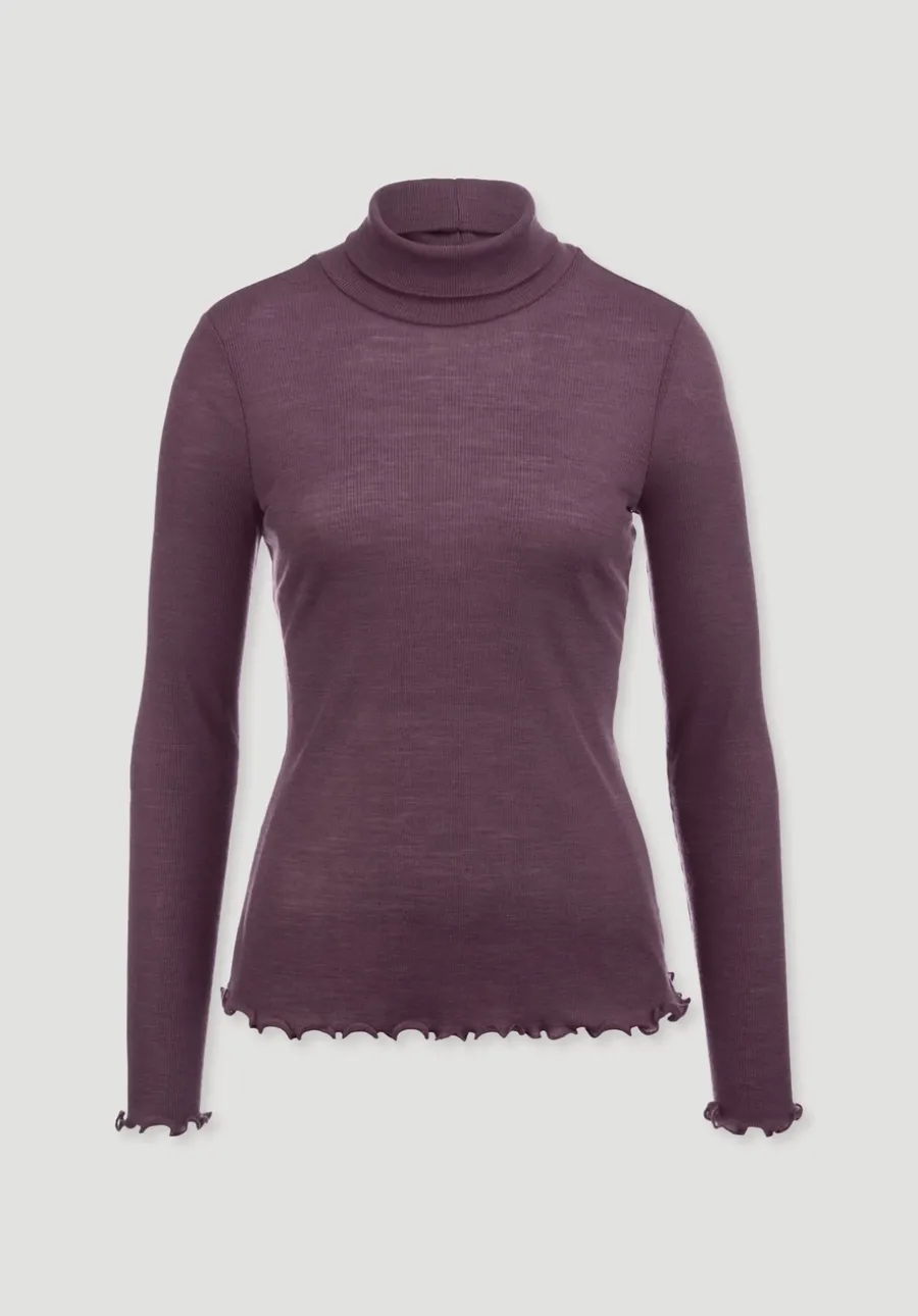 Longsleeve mit Rollkragen WARM TOUCH aus Bio-Merinowolle und TENCEL™ Lyocell von hessnatur