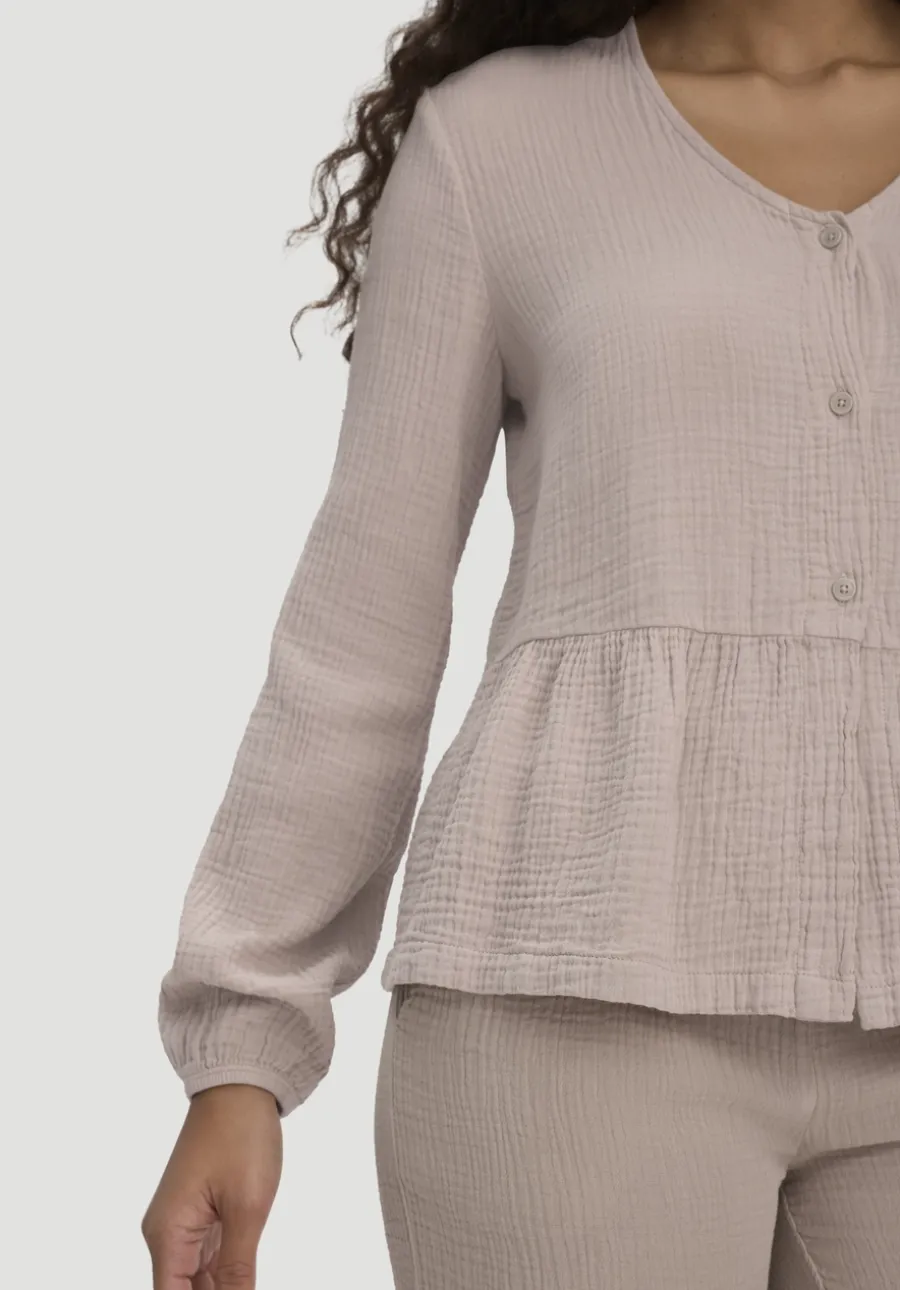 Musselin Pyjamabluse PURE COMFORT aus reiner Bio-Baumwolle von hessnatur