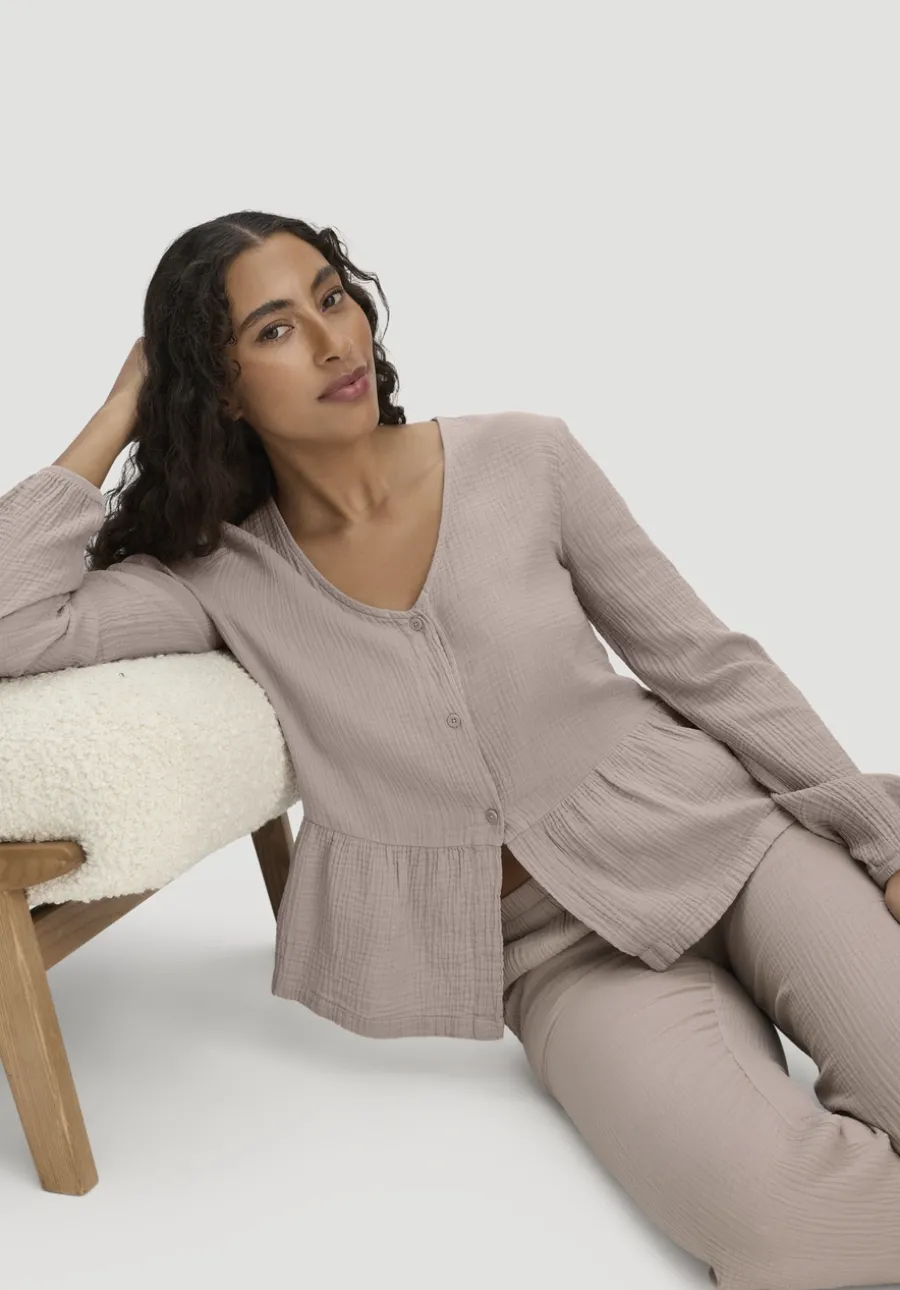 Musselin Pyjamabluse PURE COMFORT aus reiner Bio-Baumwolle von hessnatur