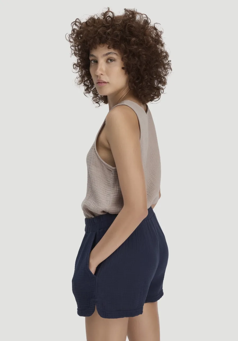 Musselin Schlafshorts PURE COMFORT aus reiner Bio-Baumwolle von hessnatur