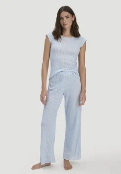 Pointelle Schlafhose Relaxed PURE COTTON aus reiner Bio-Baumwolle von hessnatur