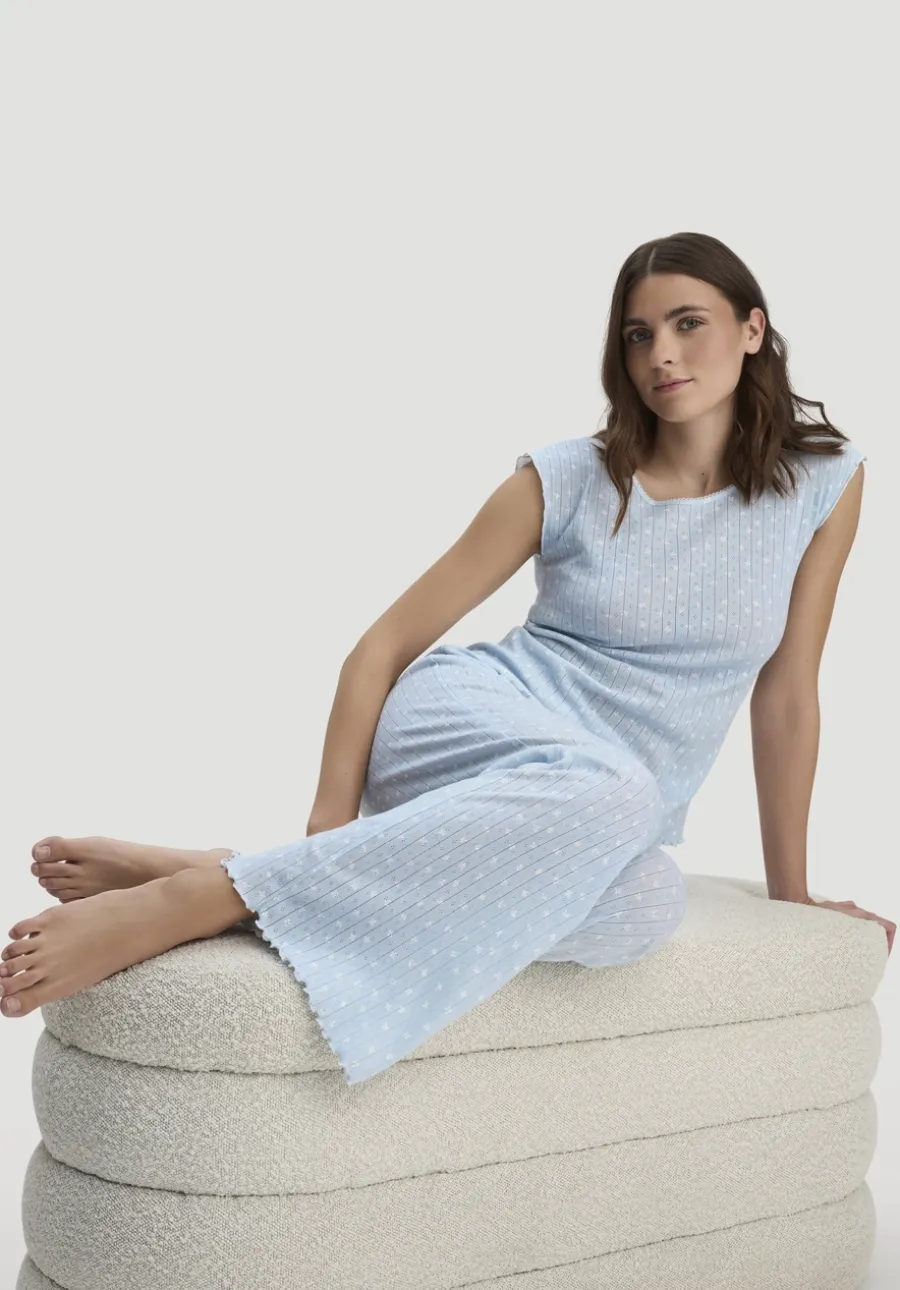Pointelle Schlafhose Relaxed PURE COTTON aus reiner Bio-Baumwolle von hessnatur