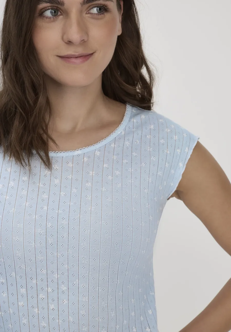 Pointelle Schlafshirt PURE COTTON aus reiner Bio-Baumwolle von hessnatur