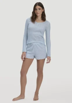 Pointelle Schlafshorts PURE COTTON aus reiner Bio-Baumwolle von hessnatur