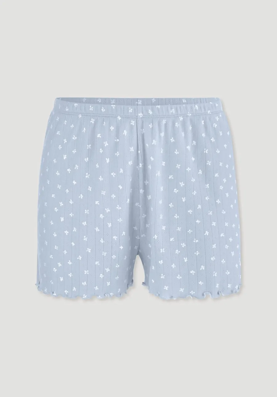 Pointelle Schlafshorts PURE COTTON aus reiner Bio-Baumwolle von hessnatur