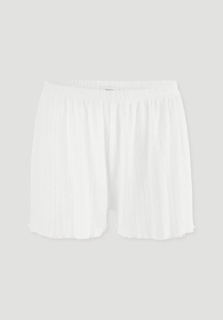 Pointelle Schlafshorts PURE COTTON aus reiner Bio-Baumwolle von hessnatur
