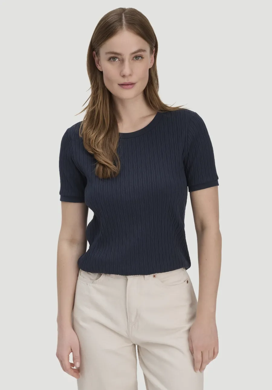 Pointelle T-Shirt Regular aus reiner Bio-Baumwolle von hessnatur