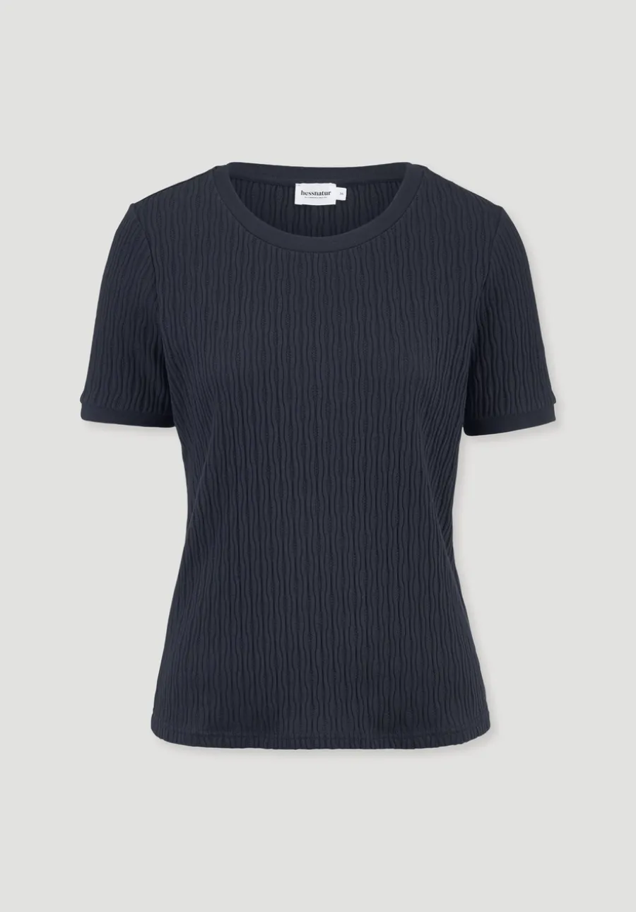Pointelle T-Shirt Regular aus reiner Bio-Baumwolle von hessnatur