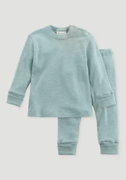 Pyjama aus Bio-Baumwolle mit Bio-Merinowolle und Seide von hessnatur
