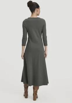 Rib Kleid Midi Slim aus Bio-Baumwolle von hessnatur