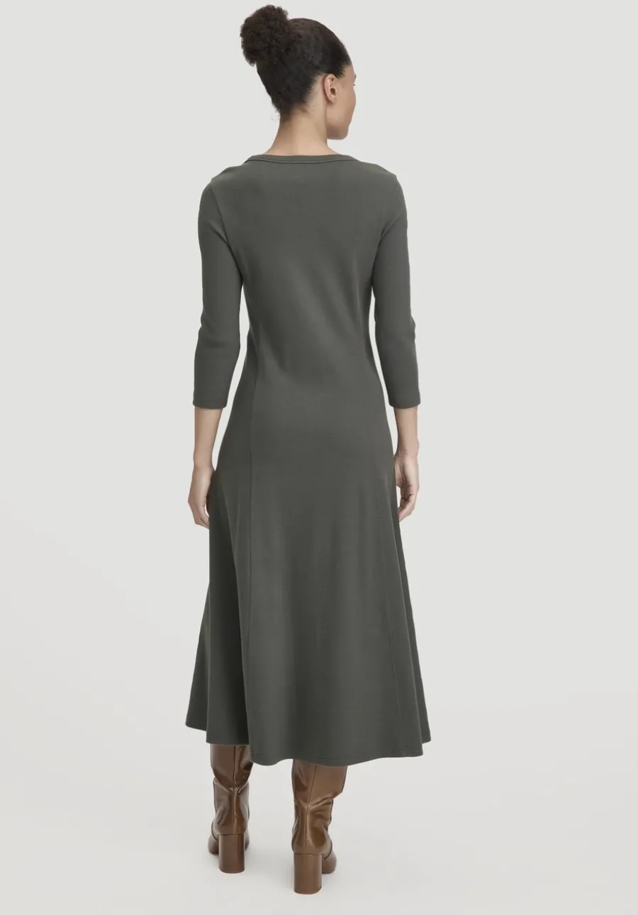 Rib Kleid Midi Slim aus Bio-Baumwolle von hessnatur
