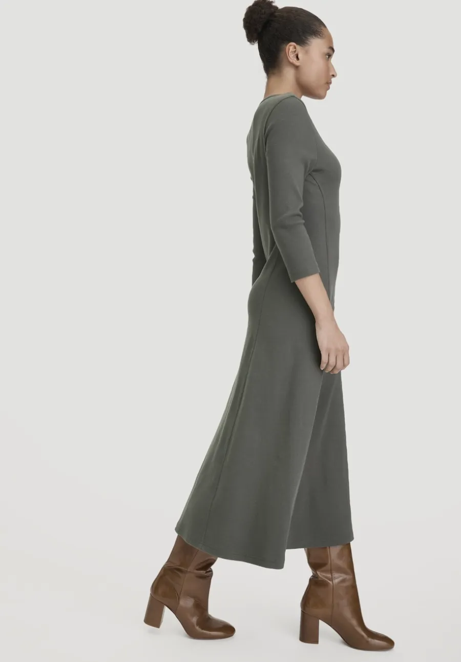 Rib Kleid Midi Slim aus Bio-Baumwolle von hessnatur