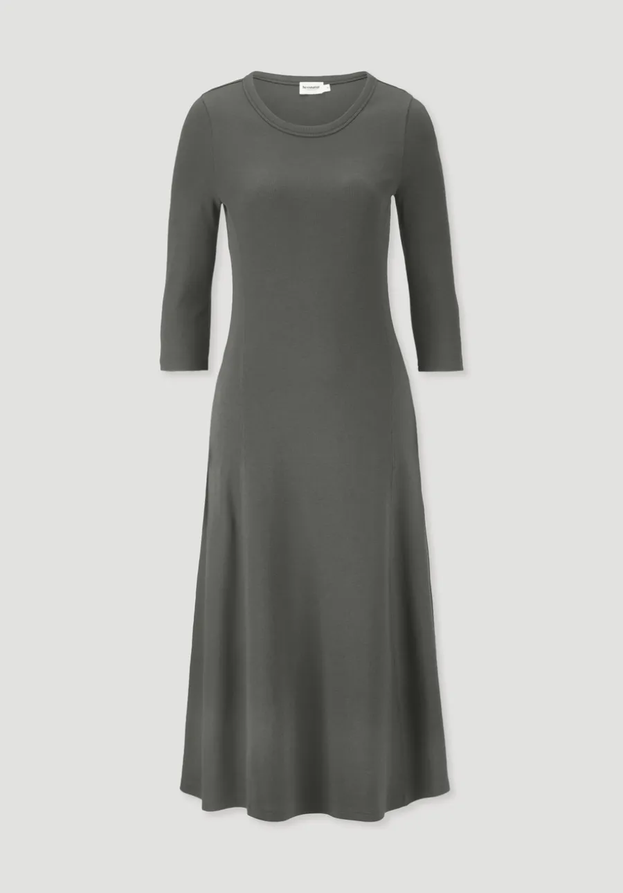 Rib Kleid Midi Slim aus Bio-Baumwolle von hessnatur