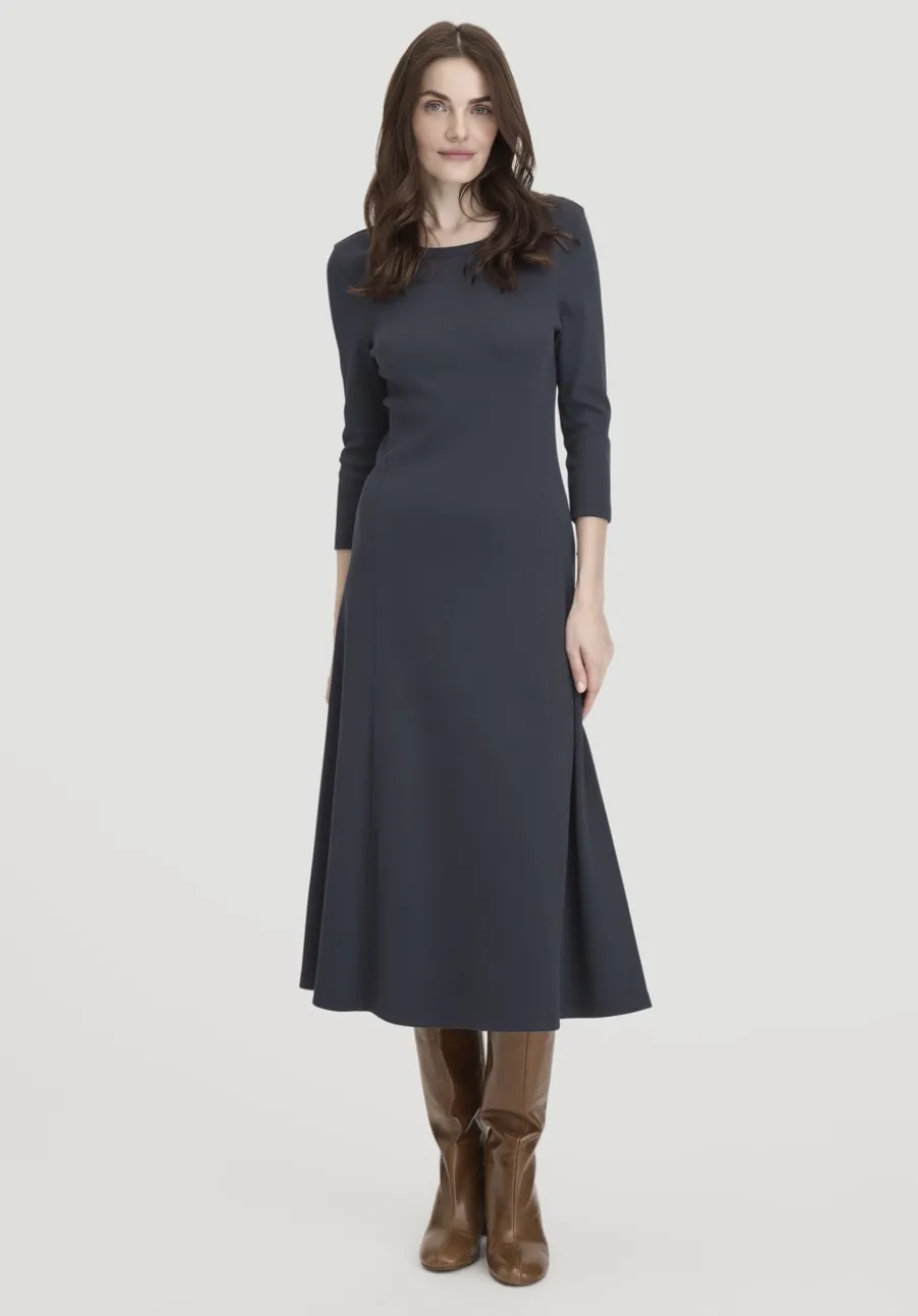 Rib Kleid Midi Slim aus Bio-Baumwolle von hessnatur