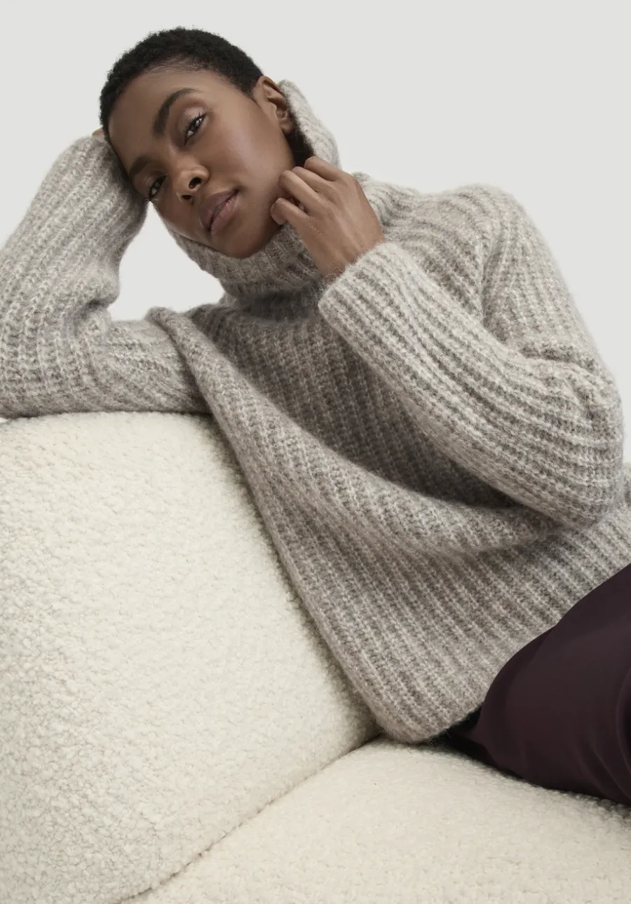 Rollkragenpullover Relaxed aus Alpaka mit Bio-Baumwolle von hessnatur