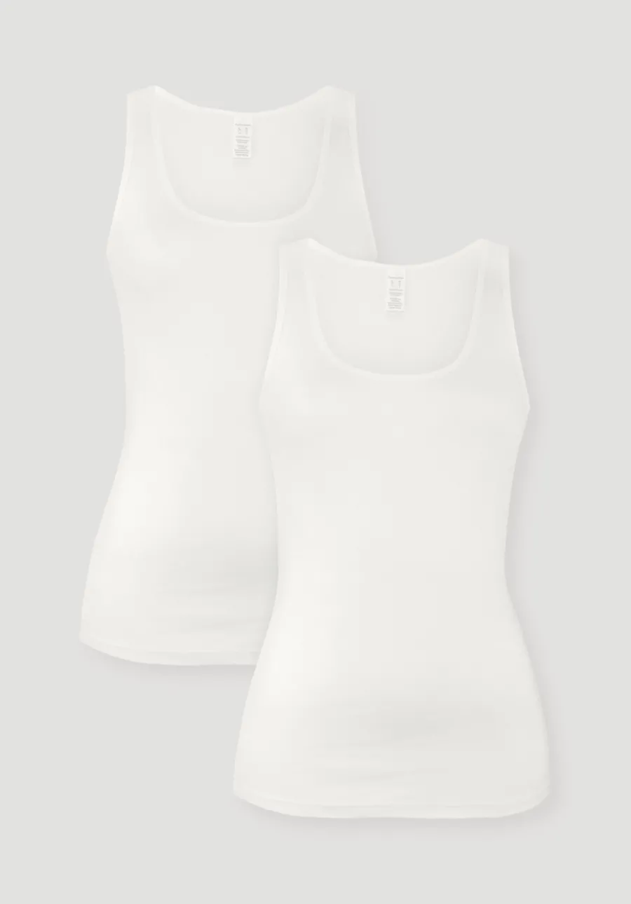 Rundhals Tanktop im 2-Pack PURE COTTON aus reiner Bio-Baumwolle von hessnatur