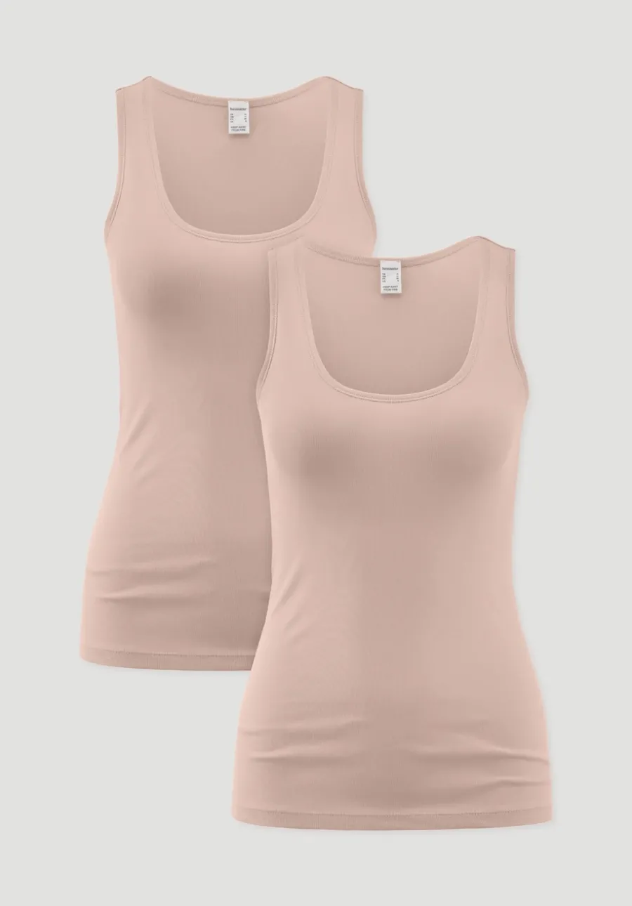Rundhals Tanktop im 2-Pack PURE COTTON aus reiner Bio-Baumwolle von hessnatur