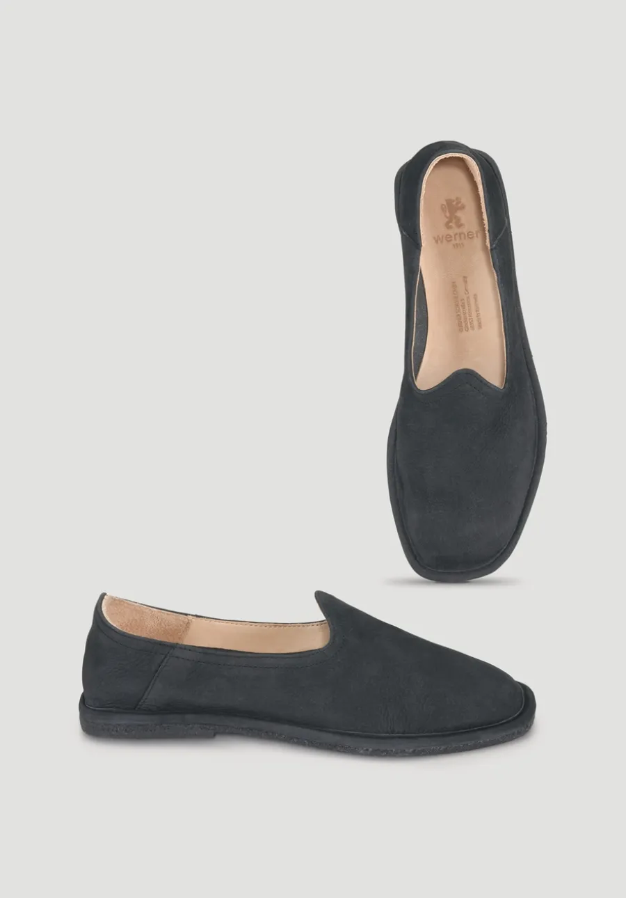 Slipper aus chromfrei gegerbtem Nubuk-Leder von hessnatur