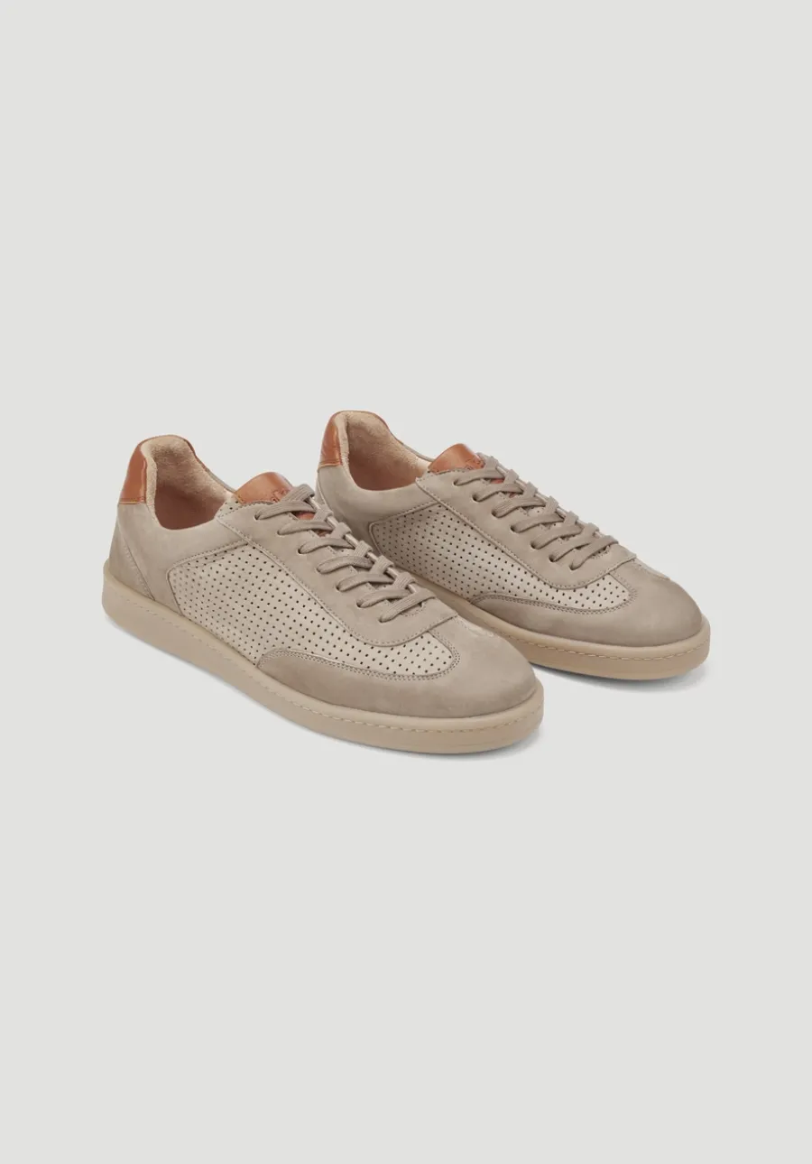 Sneaker aus Nappa- und Nubukleder von hessnatur