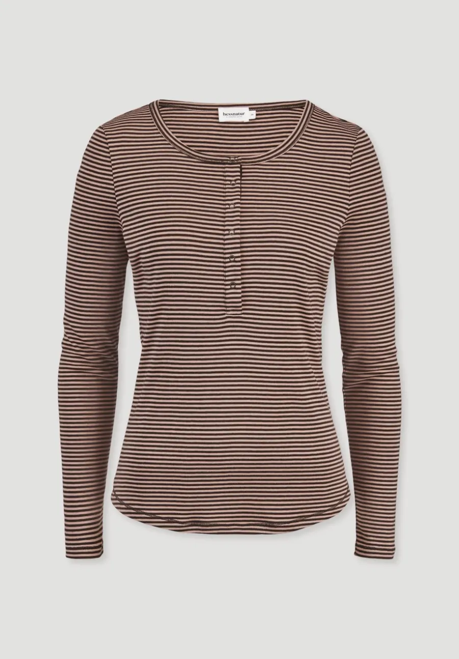 Softrib Longsleeve Streifen Henley Fitted aus Bio-Baumwolle und TENCEL™ Modal von hessnatur