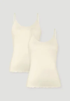 Spaghetti Top V-Neck im 2er-Pack PURE COTTON aus reiner Bio-Baumwolle von hessnatur