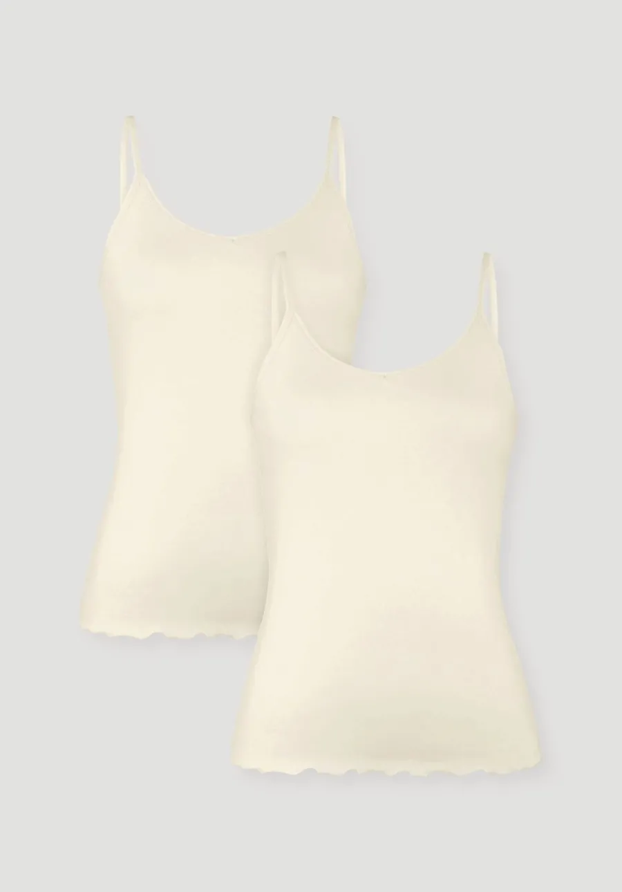 Spaghetti Top V-Neck im 2er-Pack PURE COTTON aus reiner Bio-Baumwolle von hessnatur