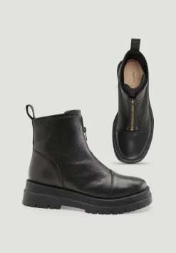 Stiefelette mit Zipper aus chromfrei gegerbtem Leder von hessnatur