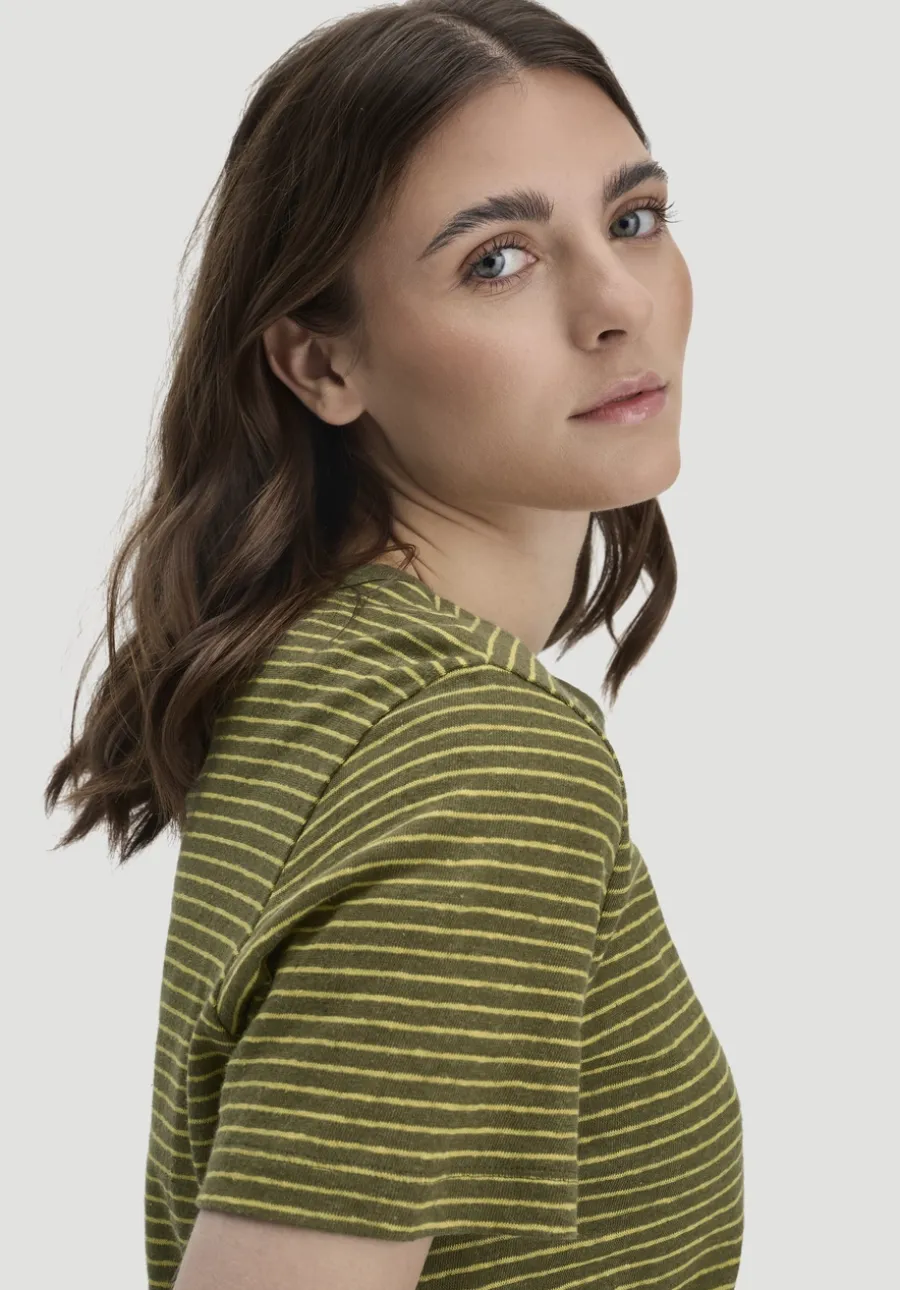 Streifen T-Shirt Relaxed aus Leinen mit reiner Bio-Baumwolle von hessnatur