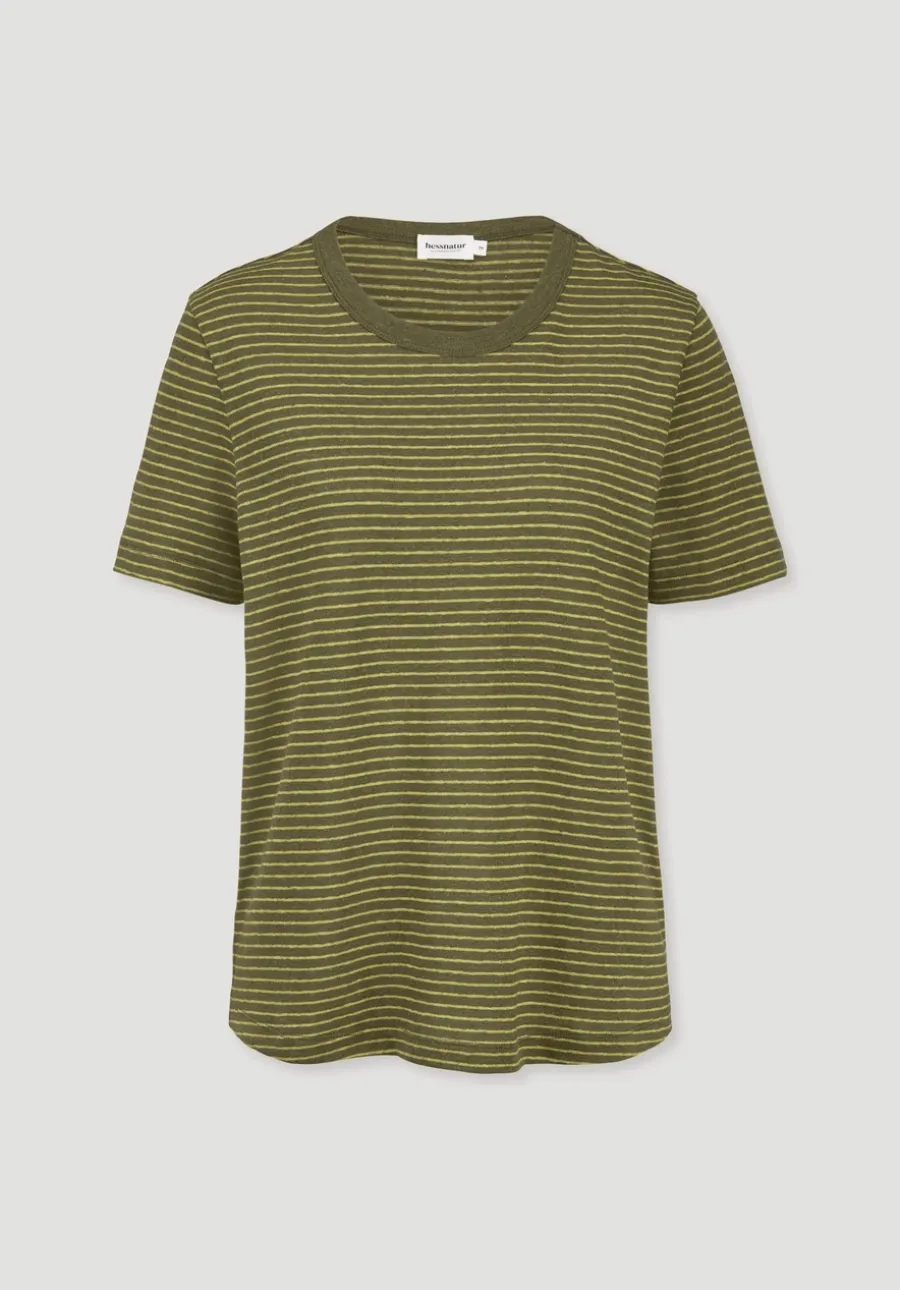 Streifen T-Shirt Relaxed aus Leinen mit reiner Bio-Baumwolle von hessnatur