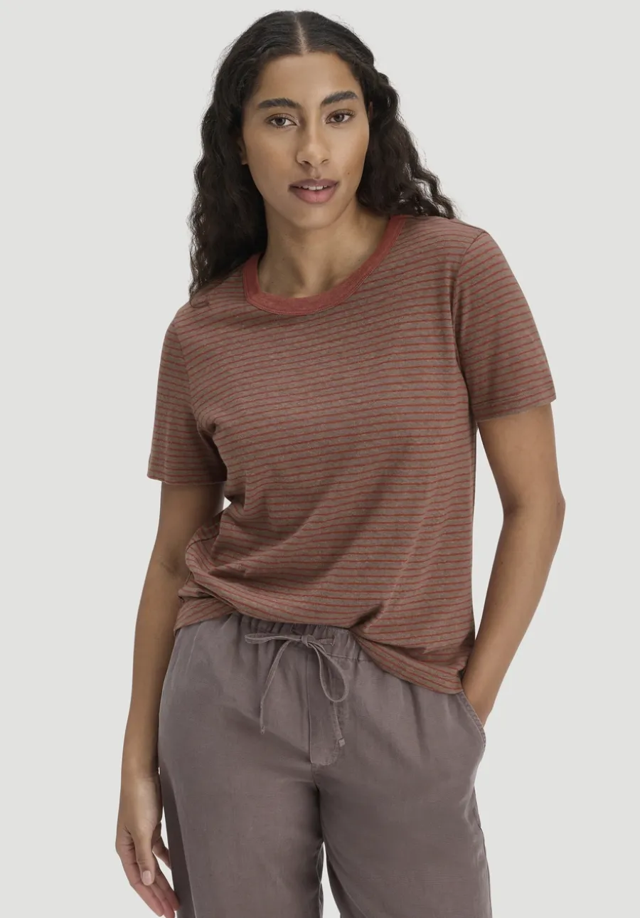 Streifen T-Shirt Relaxed aus Leinen mit reiner Bio-Baumwolle von hessnatur