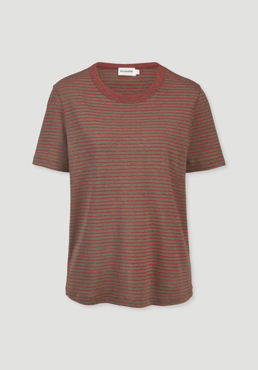 Streifen T-Shirt Relaxed aus Leinen mit reiner Bio-Baumwolle von hessnatur