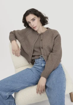 Strick Jacke Relaxed Cropped aus Bio-Merinowolle mit Bio-Baumwolle von hessnatur