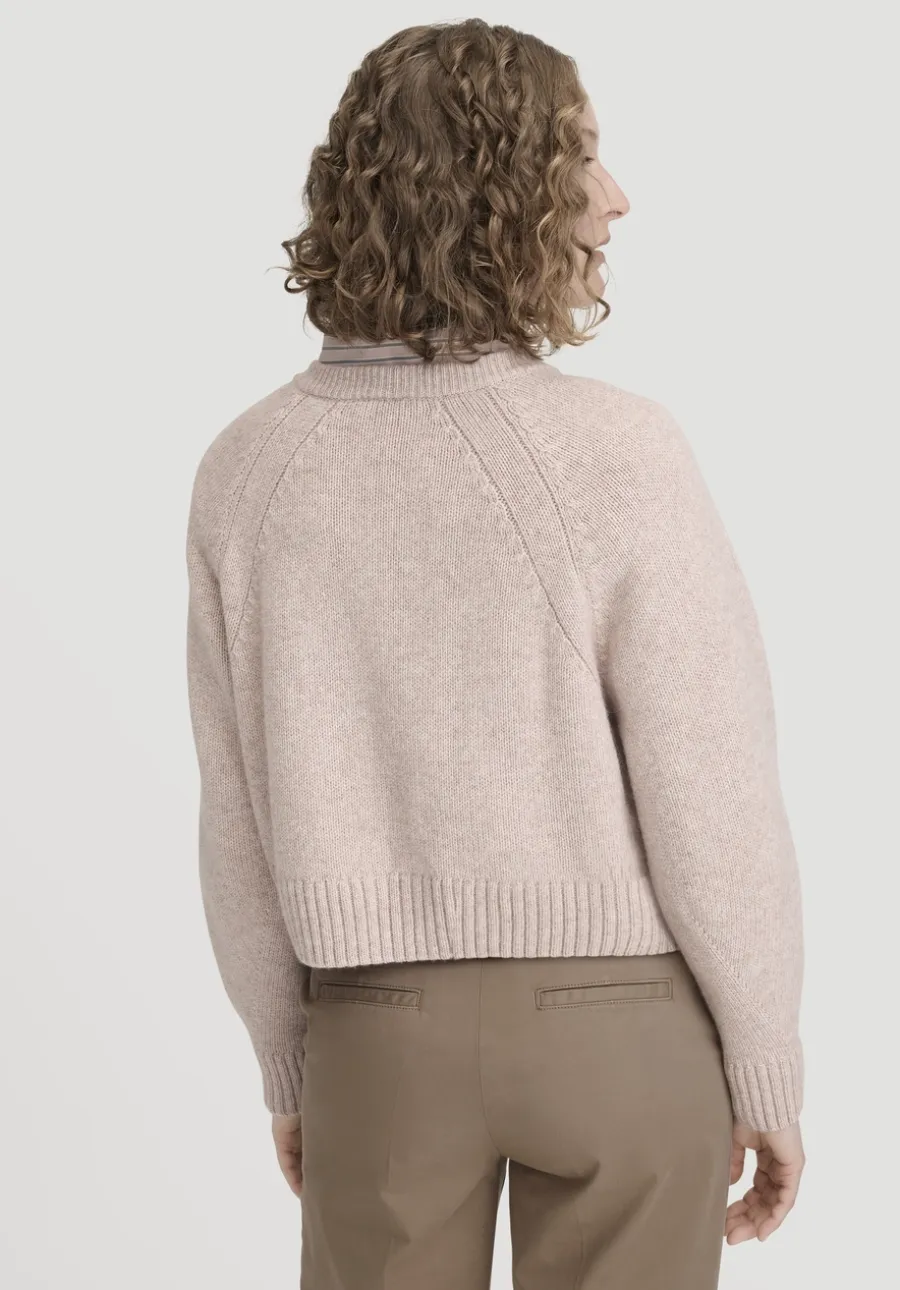 Strick Jacke Relaxed Cropped aus Bio-Merinowolle mit Bio-Baumwolle von hessnatur