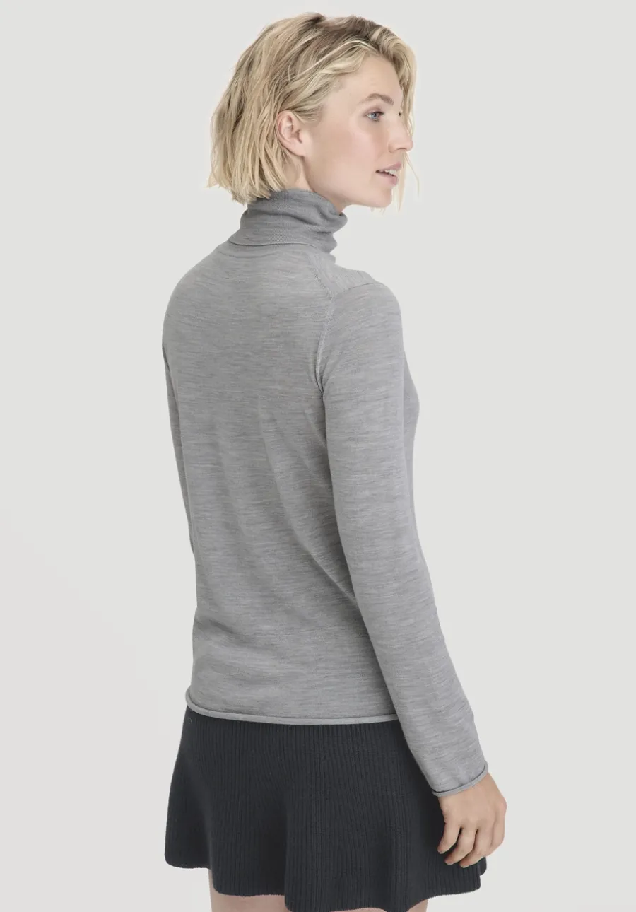 Strick Rollkragen Pullover Slim aus reiner Bio-Merinowolle von hessnatur