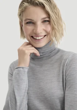 Strick Rollkragen Pullover Slim aus reiner Bio-Merinowolle von hessnatur