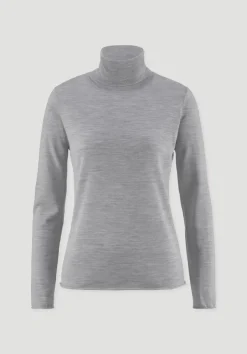 Strick Rollkragen Pullover Slim aus reiner Bio-Merinowolle von hessnatur