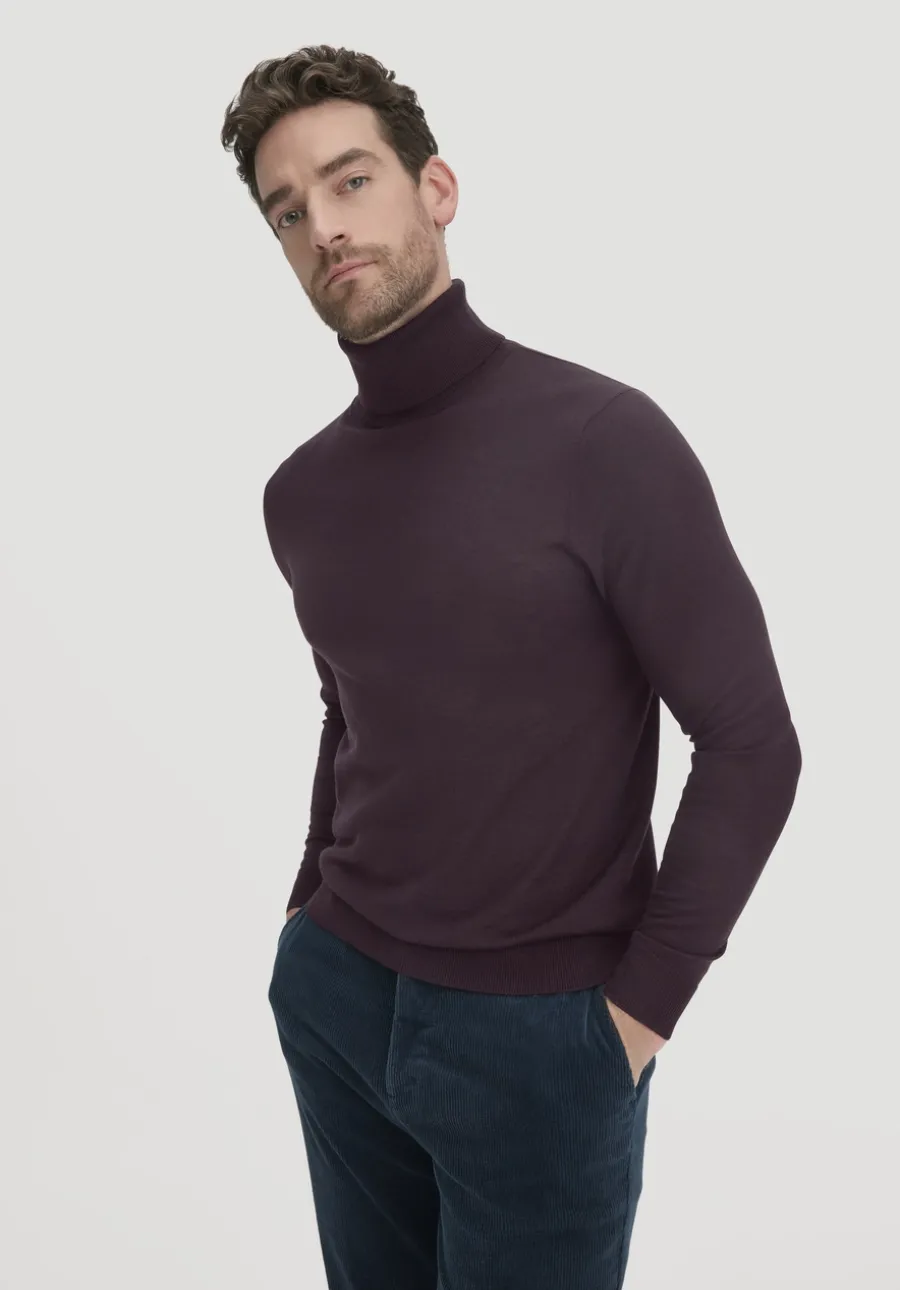 Strick Rollkragen Pullover Regular aus reiner Bio-Merinowolle von hessnatur