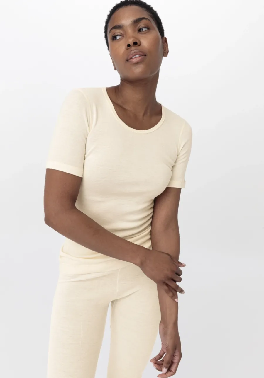 T-Shirt SILK & WARM TOUCH mit Bio-Merinowolle und Seide von hessnatur