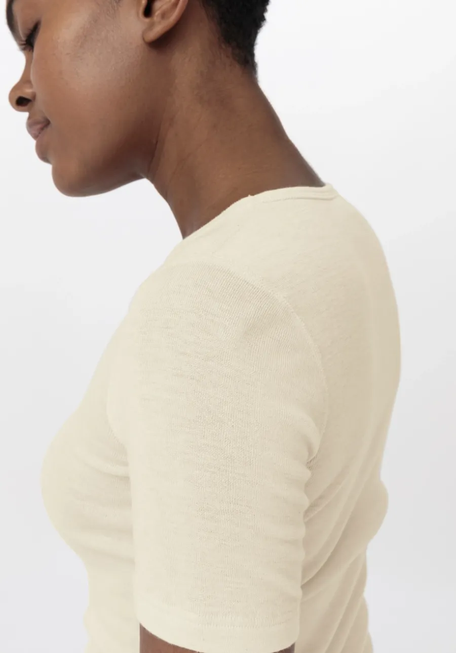 T-Shirt SILK & WARM TOUCH mit Bio-Merinowolle und Seide von hessnatur