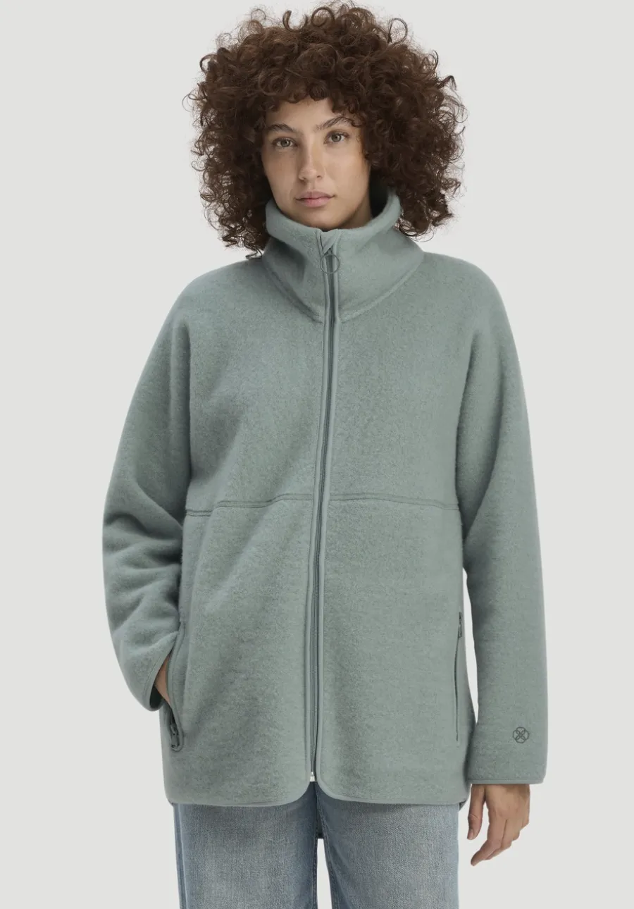 Wollfleece Jacke Oversized aus reiner Bio-Merinowolle von hessnatur