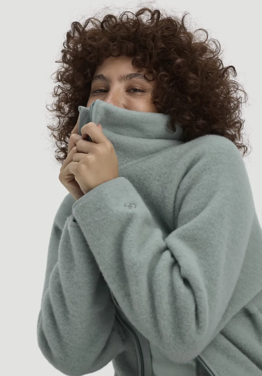 Wollfleece Jacke Oversized aus reiner Bio-Merinowolle von hessnatur