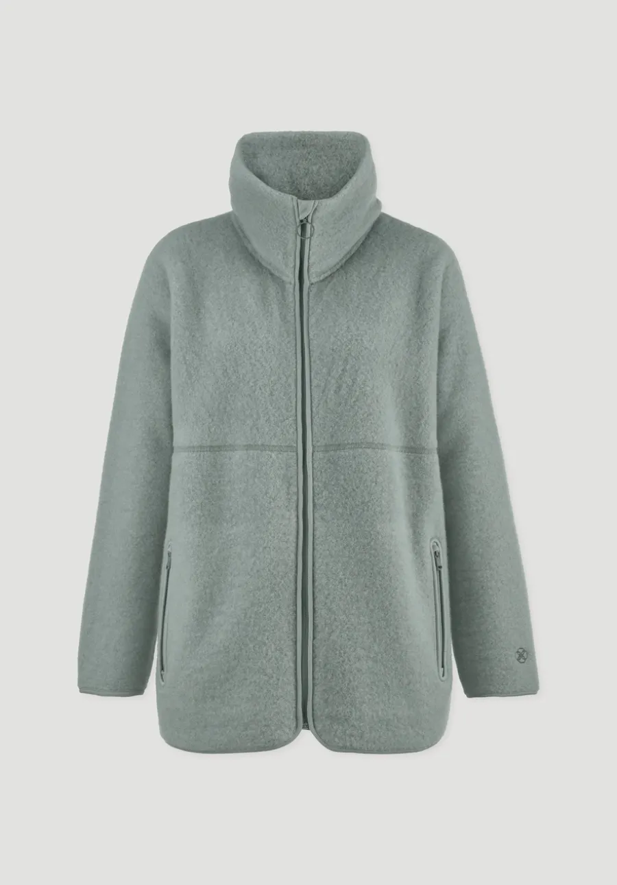 Wollfleece Jacke Oversized aus reiner Bio-Merinowolle von hessnatur