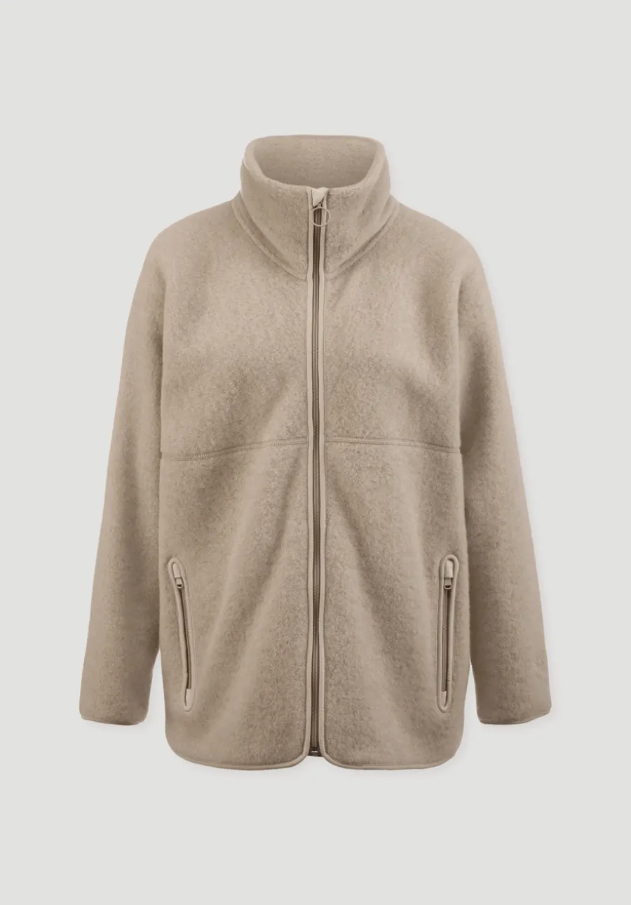 Wollfleece Jacke Oversized aus reiner Bio-Merinowolle von hessnatur