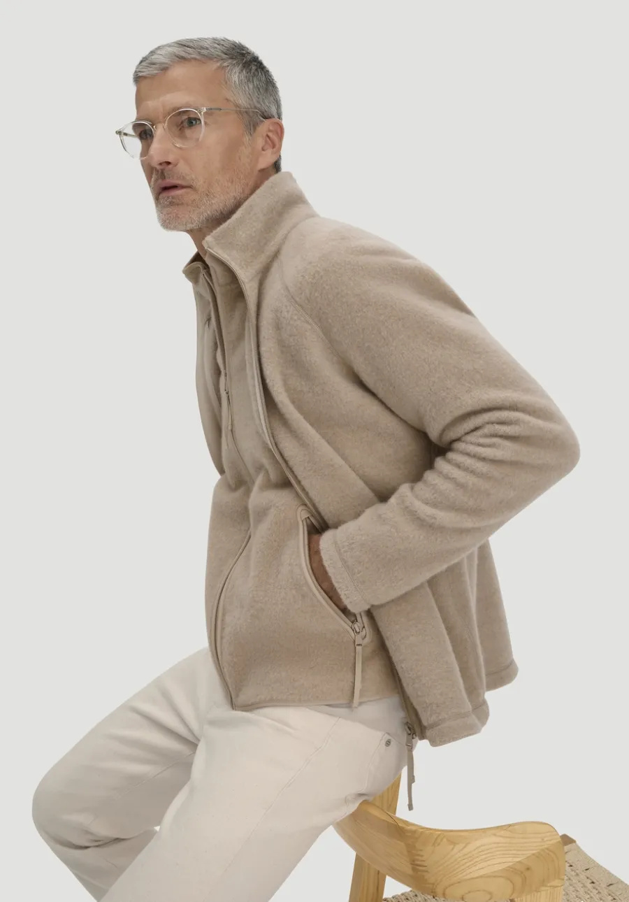 Wollfleece Jacke Regular aus reiner Bio-Merinowolle von hessnatur