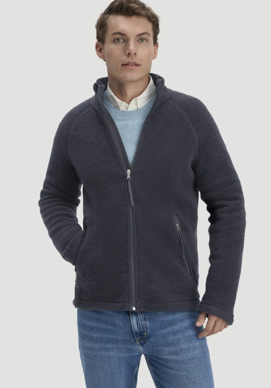 Wollfleece Jacke Regular aus reiner Bio-Merinowolle von hessnatur